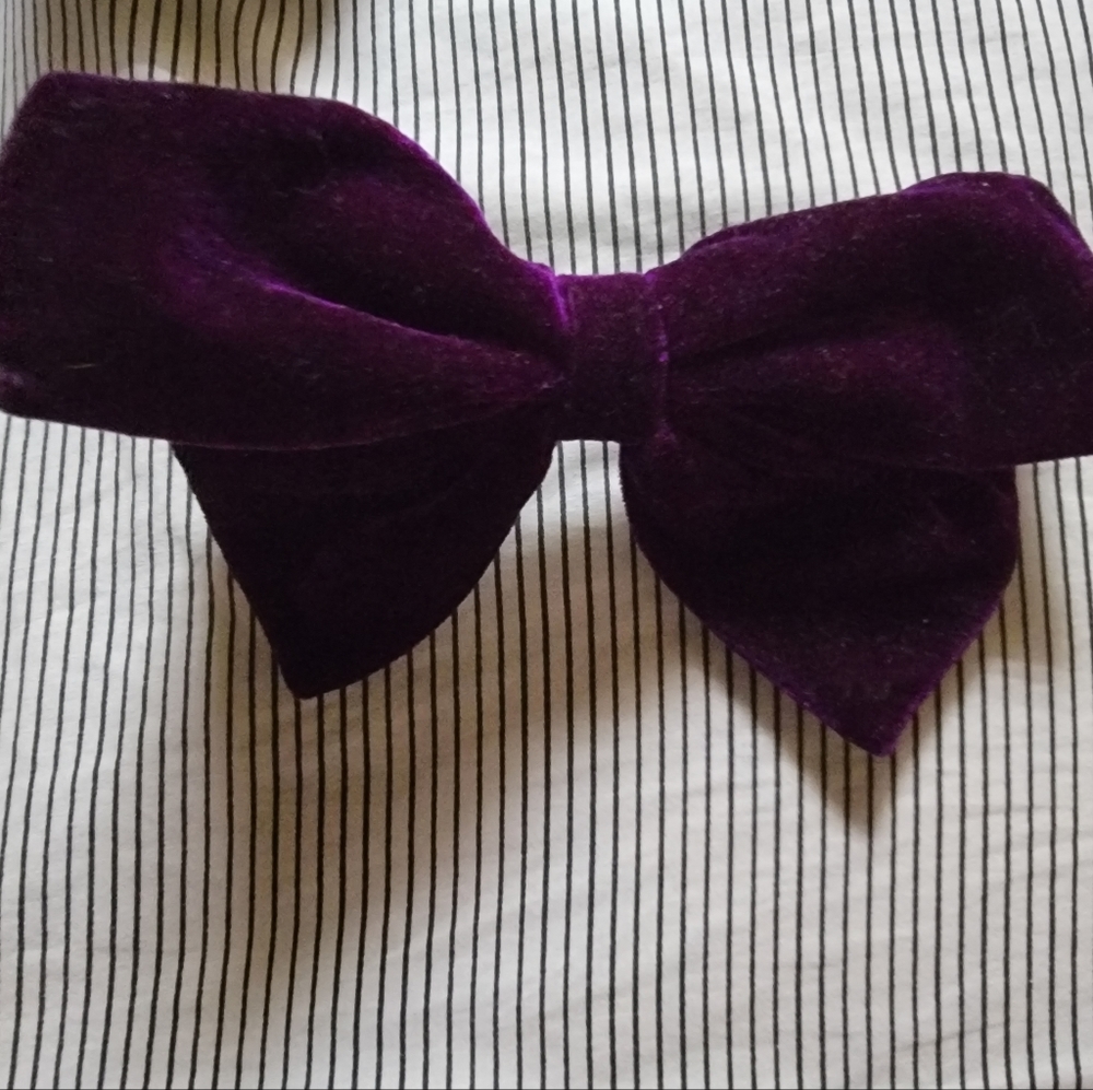 VTG Oversized Velvet Bow Phillips "Big Clip" The Madonna Bow Vintage Acc…